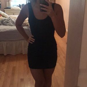 boohoo backless navy dress